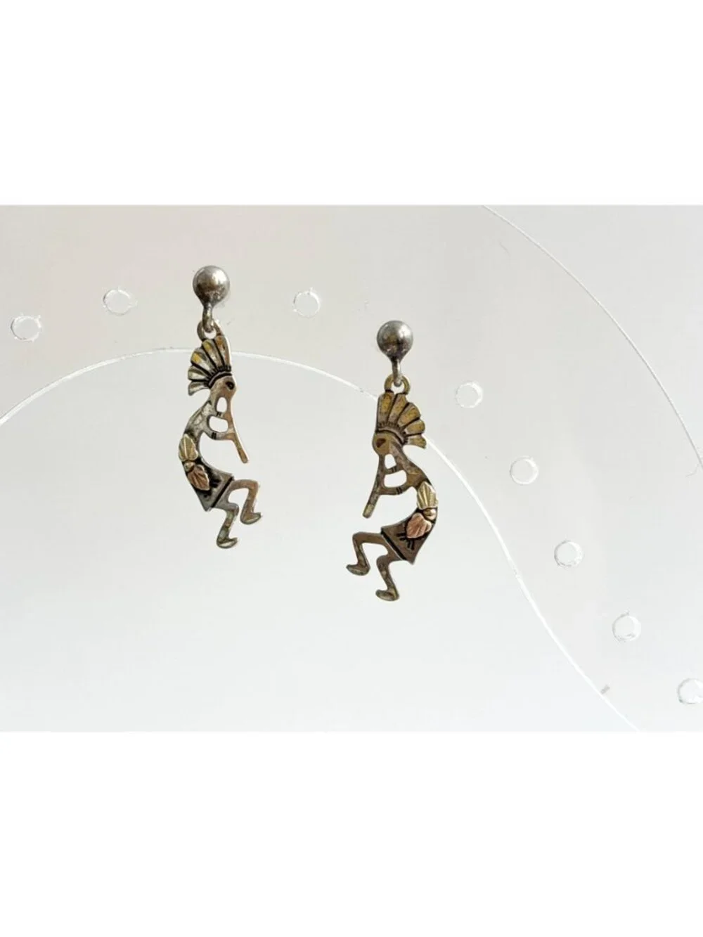 Wheeler Manufacturing SW Kokopelli Deity Vintage Sterling Silver 925 Earrings